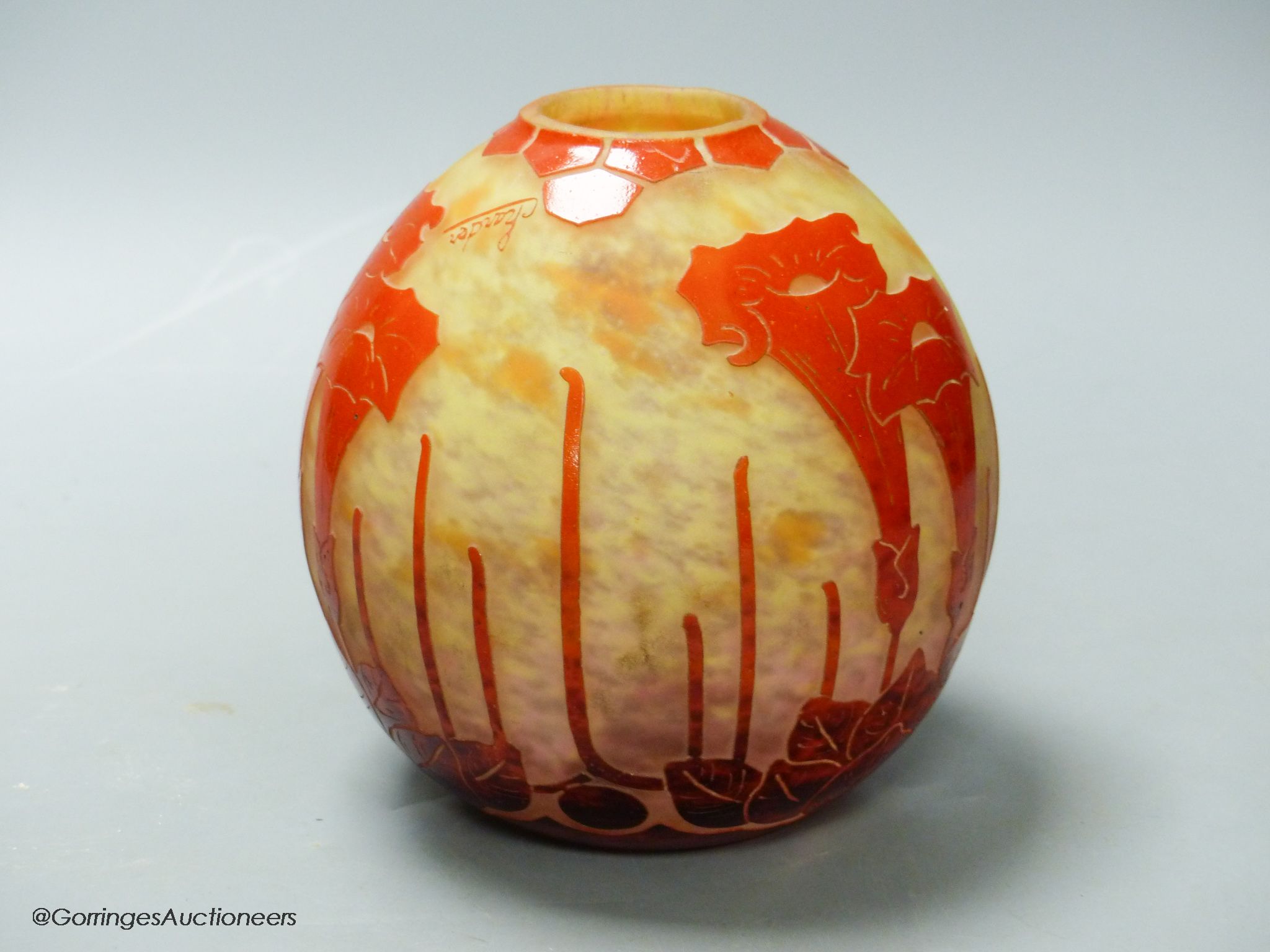 A Charder cameo glass vase
